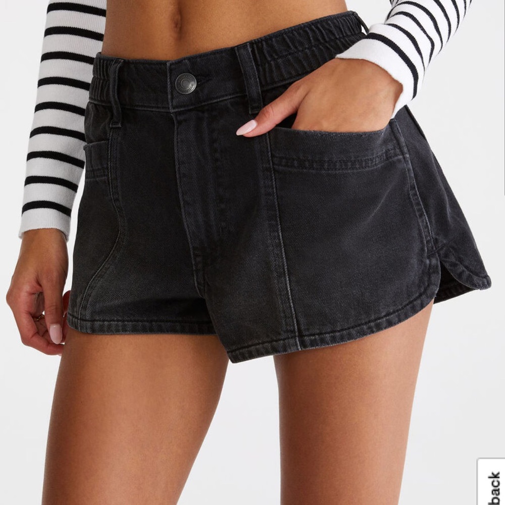 Aeropostale Pull-On Denim Shorty Shorts Black - Picture 1 of 6